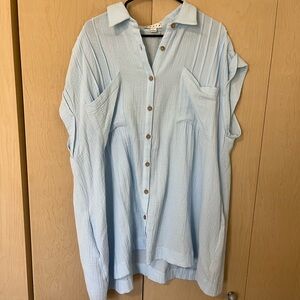 HYFVE Light Blue Button-Up Dress